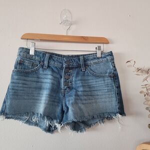 Lucky Brand "The Cut Off" Denim Shorts Button Fly Cotton Blend Sz 0